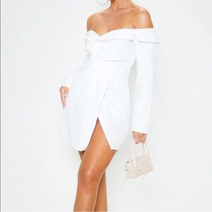 Elegant White Off-Shoulder Mini Dress